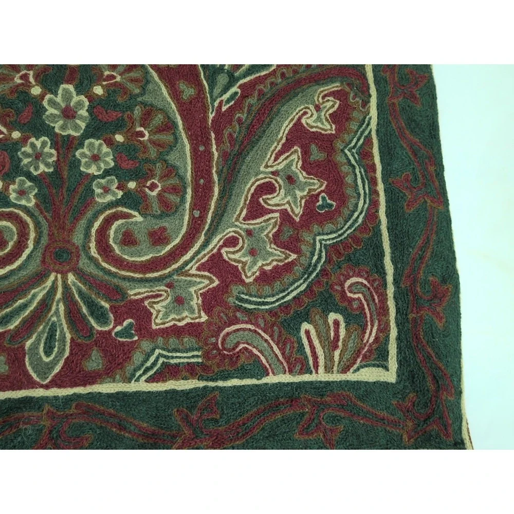 Pottery  Barn Woven Paisley Wool Cotton Tapestry Design Pillow Cover 26 X 26
